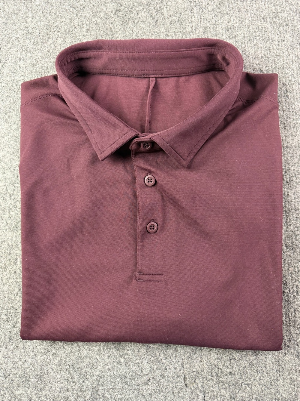 Lululemon Show Zero Slim Fit Mens Short Sleeve Polo Shirt Size L Burgundy